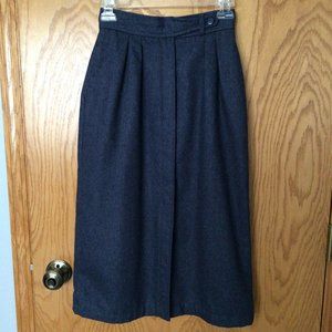 Haberdasher - Blue Wool Mix Fully Lined Skirt